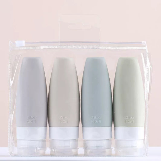 1/3/4PCS Lot Silicone Travel Bottle Set Conical Cosmetic Storage Refillable Lotion Bottle Shower Gel Shampoo Empty Container